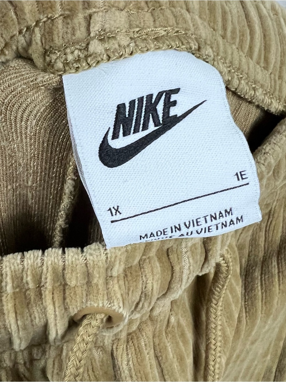 Nike Sweatshirt Womens Beige Corduroy 1/4 Zip XL Pullover and 1X Sweatpants Set - Picture 8 of 12